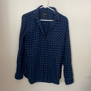 Plaid flannel - black and blue checkered